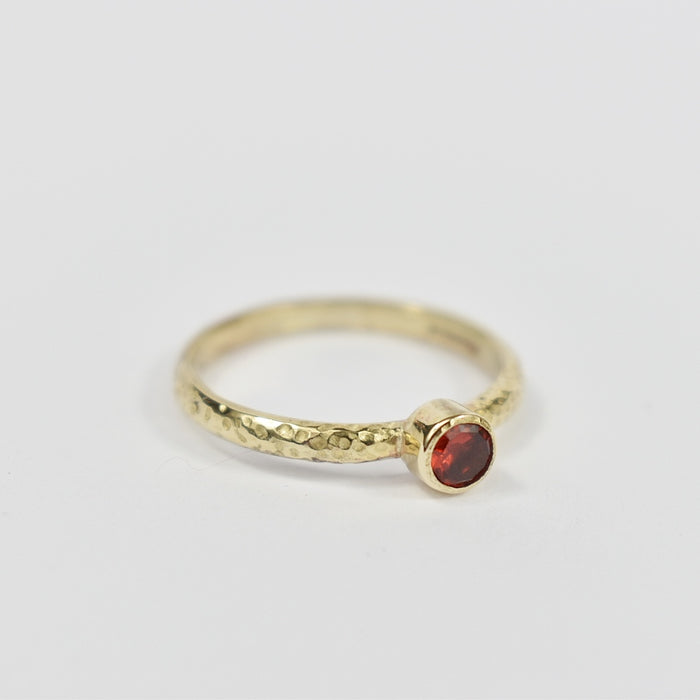 Burmese red spinel and gold ring