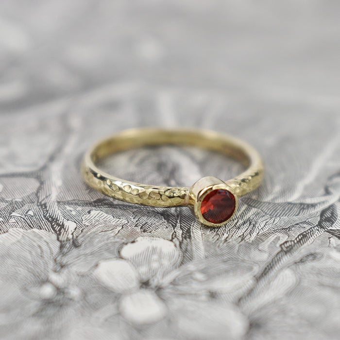 Burmese red spinel and gold ring