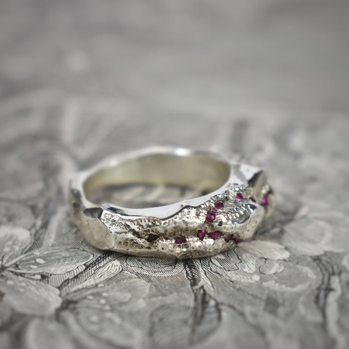 Ruby carved ‘Igneous’ ring