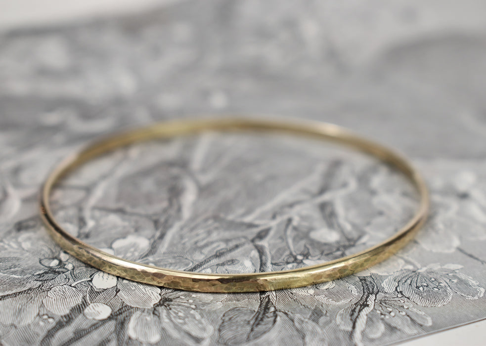 Hammered gold bangle