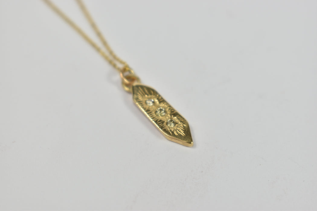 Gold and diamond drop pendant